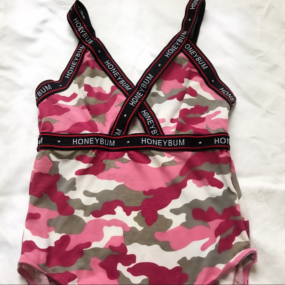 HoneyBum Pink Camo Bodysuit